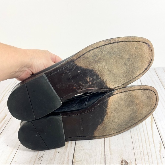 Cole Haan Black Pebbled Leather Moc Toe Loafer 11 - Picture 5 of 13